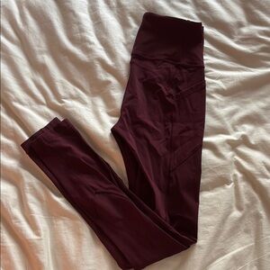 Burgundy High-Waisted Leggings